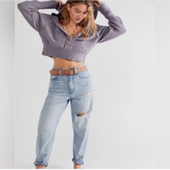 Free People Purple Hooded Cardigan - Picture 2 of 8